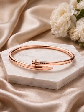 Rose Gold Nail Screw Bangle Bracelet